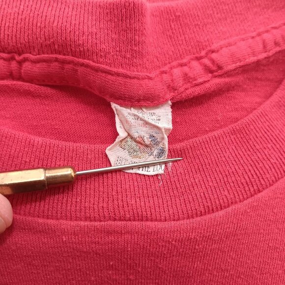 Boys 5-6 Vintage T-shirt Single Stitch 1970's Red Cotton Crewneck Fruit Loom USA - Picture 3 of 5